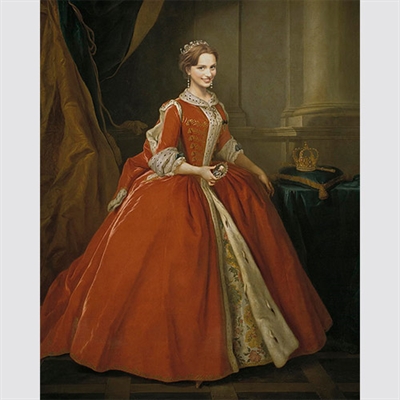 Custom Royal Portrait Princess Maria Amalia of Saxony in Polish Costume from Photo,by myDaVinci - myDaVinci